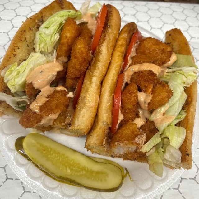 Shrimp Po-boy Sandwich.