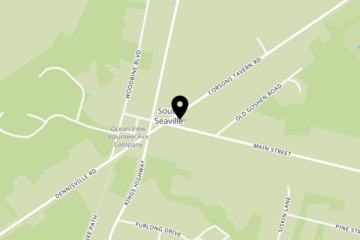 Map showing the location of Gem Grill & Pizzeria on 366 MAIN ST in Cape May Court House